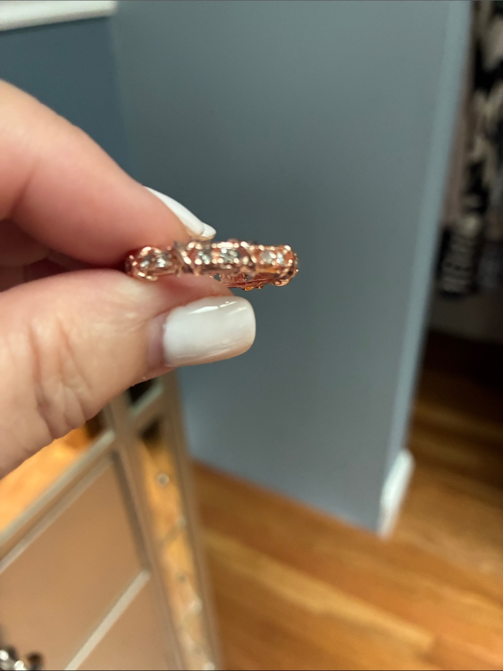 Rose Gold Crystal Eternity Band - Women's Jewelry - Picture 2 of 2